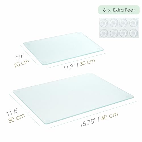Juego de 4 Tablas de Cortar Rectangulares de Vidrio Templado miniatura 2