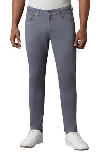 Image of Louis Philippe Men's Comfort Fit Mid Rise Smart Fit All Day Comfort, Premium Twill Jeans