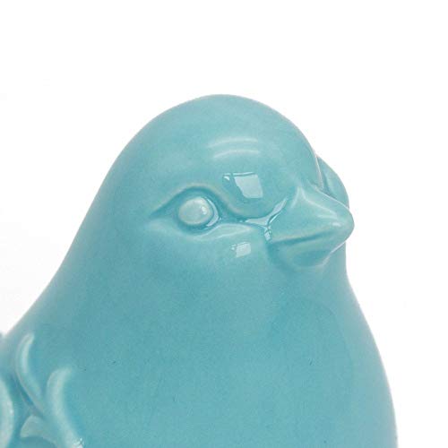 Saideke Home Blue Glazed Small Ceramic Chubby Bird Figure Ornaments,Animal Model Gift For Home Garden Statue Decorative Crafts #TOP4