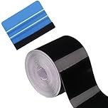Issimober Gloss Black Vinyl Wrap Tape, 5cm x 10m Vinyl Wrap for Cars, Dechrome Tape Gloss Black, Waterproof Black Film, for Cars Anti-Scratch Car Door Sill Protector Car Sill Protectors Strips