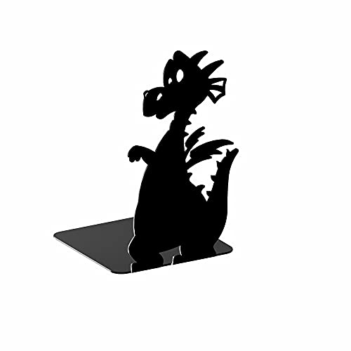 GAMET sujeta Libros de Metal, Modelo dragón,1 Pieza. Sujetalibros, Soporte para organizar Libros, revistas. Ideal para estantería o Escritorio.