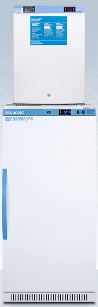 Summit Appliance ARS8PV-FS30LSTACKMED2 24" Wide All-Refrigerator/All-Freezer Combination, Includes ARS8PV All-refrigerator with Silver-ion Handle and FS30LMED2 Compact All-Freezer