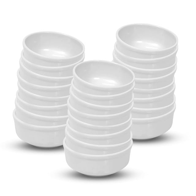 Image of Ariya 4.5 Inch Melamine French Bowls Pure Ivory Collection Set of 24