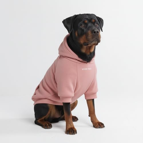 Image of Spark Paws Dog Hoodie - Premium Dog Sweater for Small, Medium, and Large Dogs | Warm Outfits for French Bulldogs, Pitbull, Puppy, Winter Jacket Alternativee - Dusty Pink - 5XL