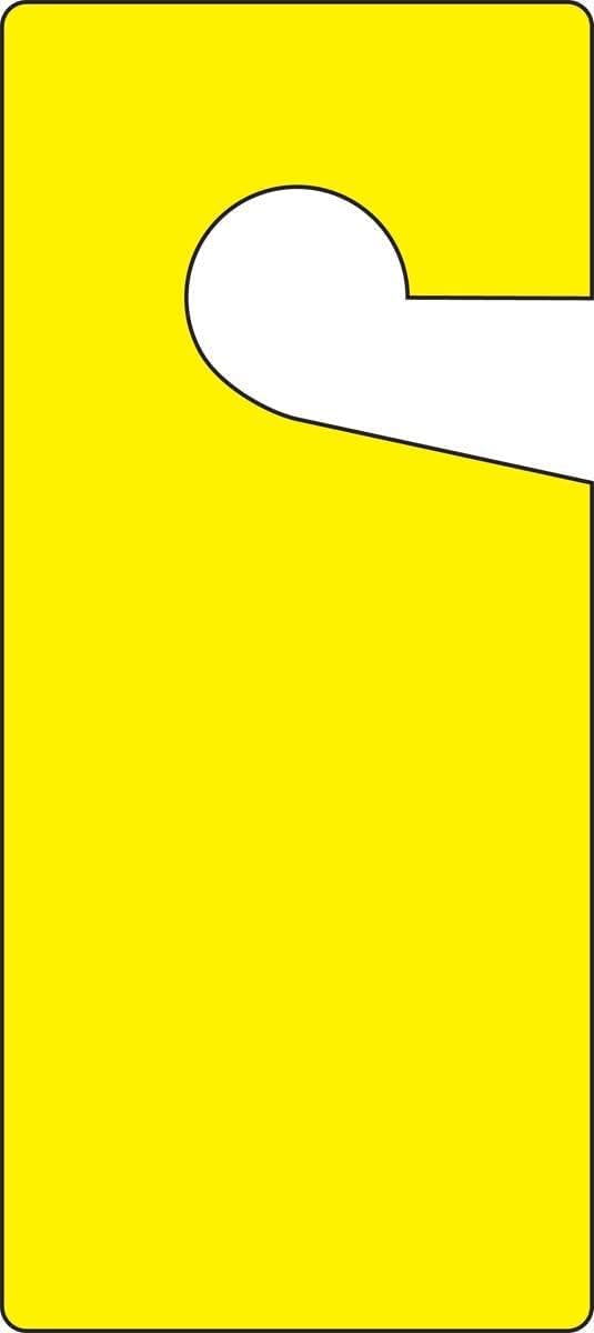 AccuformNMC Blank Solid Yellow Door Tags (Pack of 10), 9" x 4" with Double-Side Yellow Design, Plastic Safety Identification Tag, Made in The USA, TAD833