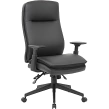 Lorell, LLR03206, Premium Vinyl High-Back Black Executive Chair