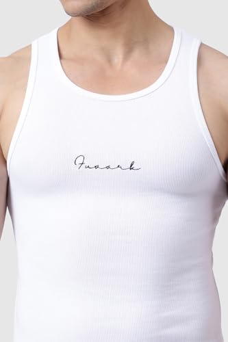Image of FUAARK Ribbed Slim Fit Gym & Workout Tank for Men's -