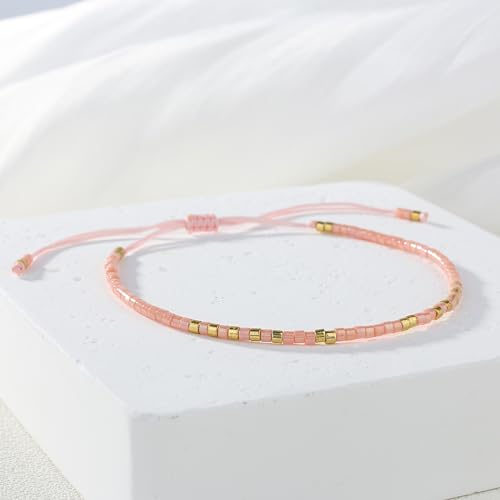 Image of C.QUAN CHI Handmade Friendship Beaded Bracelet Adjustable Colorful Miyuki Beads Bracelet