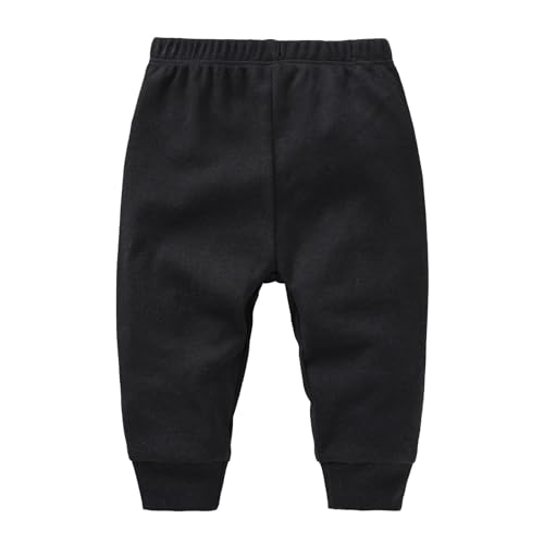 Moonker Baby Girls Solid Color Pants Baggy Straight Elastic Waisted Stretchy Lightweight Comfy Pants Loose Fit