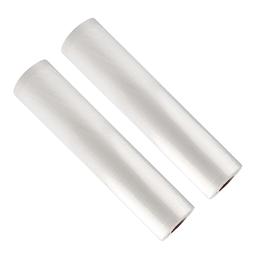 Cabilock 2 Rolls Transparent Vacuum Sealing Bags for Food Storage for Freezing Preservation Space Saving Design Compatible with Vacuum Sealers for Fruits Vegetables