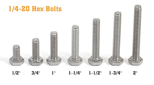 Perno hexagonal de 1/4-20 x 2 en acero 304 rosca completa para pasantes 5