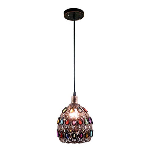 BHNUJBT Pendelleuchte Orient Laterne Pendellampe Bronze-Farbe E14 Fassung Orientalische Lampe Marokkanische Stil Design…