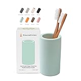 HouseSister Organic Diatomite Toothbrush Toothpaste Makeup Brushes Razors Holder Bathroom Countertop Organizer Stand Cup Organizer (Mint)