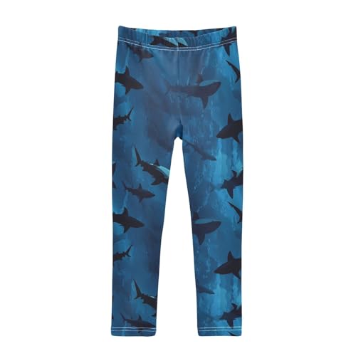 Deep Sea Sharks Girls' Leggings Toddler Doodles Kids Yoga Pants Dance Active Tights 4T
