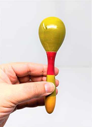 Image of A&A Kreative Wooden Rattle Handcrafted for Toddler Kids Children (Caribbean Rattle)