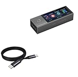 BoxWave Cable Compatible with Timekettle X1 AI Interpreter Hub - DirectSync PD Cable (3ft) - USB-C to USB-C (100W), Type C Braided Charge and Fast Sync - Jet Black
