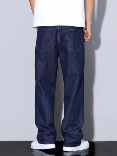 Image of KOTTY Mens Solid|Mid Rise| Coin Pocket|Button|Ankle Length|Loose Fit|5 Pocket Jeans for Mens