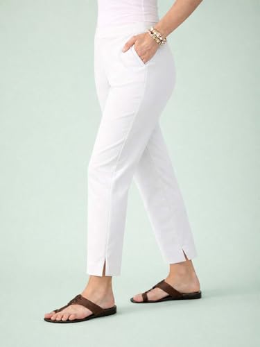 Image of KOTTY Women's Solid Straight Fit Ankle-Length Pants with Elastic Waist and Comfortable Stretch Fabric