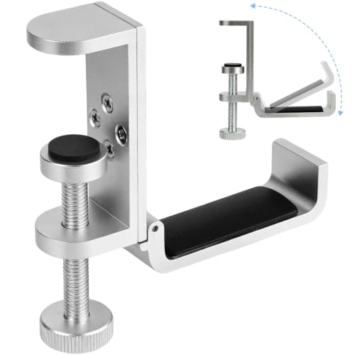 Soporte Plegable para Auriculares de Aluminio - Gancho Universal para Montaje Bajo Escritorio miniatura 1