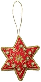 Baci Milano Adornos navideños de tela bordados a mano La Navidad del Rey - Estrella de Navidad