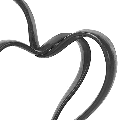 DreamsEden Cast Iron Interlocking Hearts Sculpture - Anniversary Romantic Gift for Couples, Valentines Wedding Keepsake, Home Decor Statue (6.7\" H)