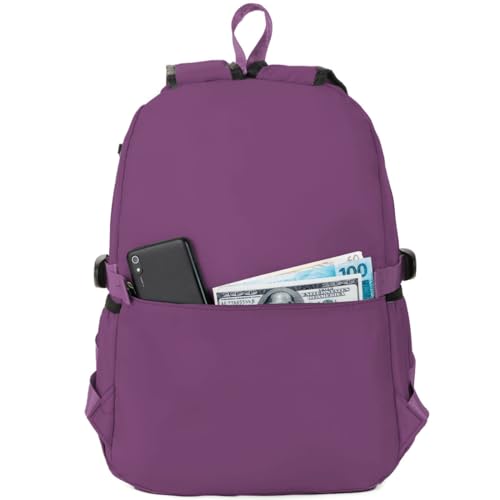 Mochila Feminina Escolar Bolsa Faculdade Viagem Anti Furto para Notebook (Roxo escuro)
