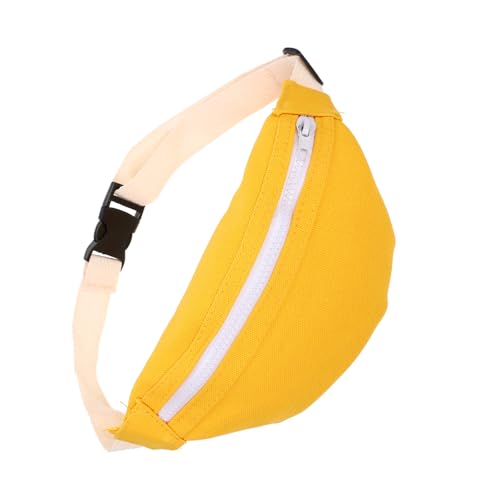 MALUGOGO Riñonera de Lona para Amarilla, Bolso Bandolera Ligero para Pecho, Bolsa de Almacenamiento Infantil Multifuncional para Exteriores, Monedero Compacto para Niñas