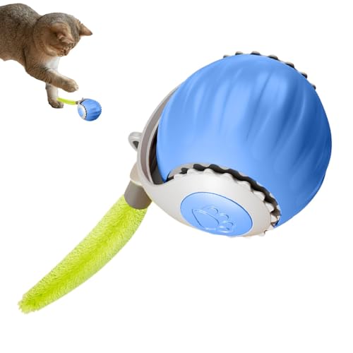 屋内猫インタラクティブ ボール、インタラクティブ猫ボールおもちゃ,自動タッチモーションローリングボール | しっぽ付き機敏に動く猫ボール インタラクティブキャットボール インタラクティブな猫ボールインタラクティブ猫おもちゃボール、退屈な室内猫用自動猫/子猫