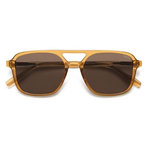 Image of SOJOS Retro Aviator Sunglasses Womens Mens,Trendy Rectangle Shades SJ2202