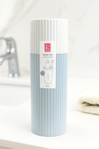 Portable Toothbrush Case &amp; Brush Holder for Bathroom | Travel Brush Storage Box with Toothpaste Compartment | Dustproof Hygienic Toothbrush Organi