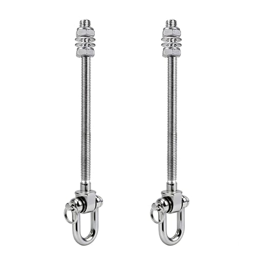 Vexnaro Crochets de Balançoire en Acier Inoxydable avec Roulements Lot de 2, Boulons Pivotants, Capacité 680 kg pour Poutres en Bois et en Acier, Hamac de...