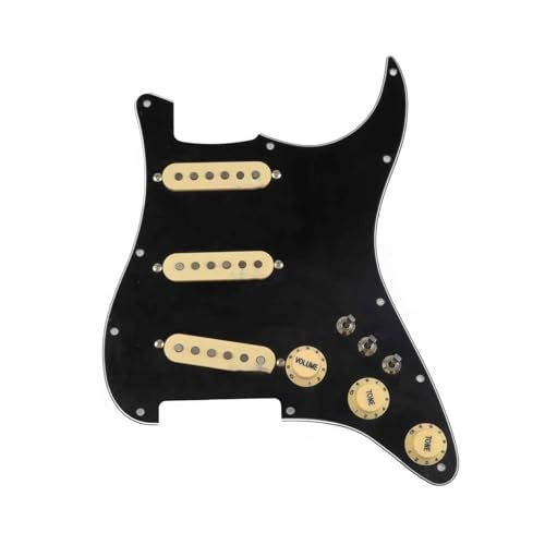 エレキギターのピックガード裏 シングルコイルピックアップ 7ウェイ フルロード プリワイヤードピックガードキット(3)