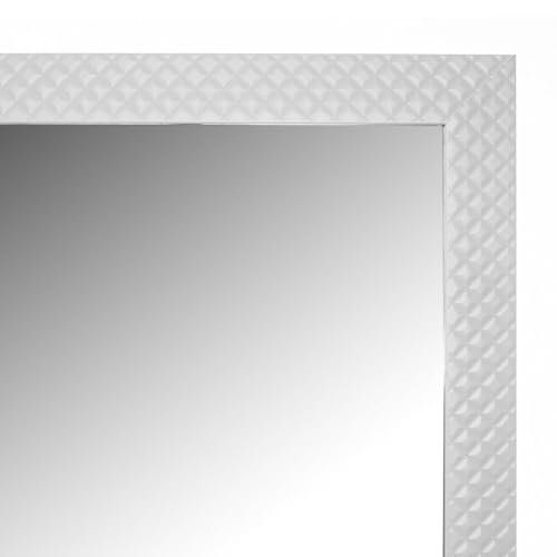 LOLAhome Espejo de Pie, Color Blanco con Textura, de Cuerpo Entero, Marco de Plástico, Forma Rectangular de 37x157 cm, para Dormitorio, salón, Cuarto de baño, Pasillo… - imagen 4
