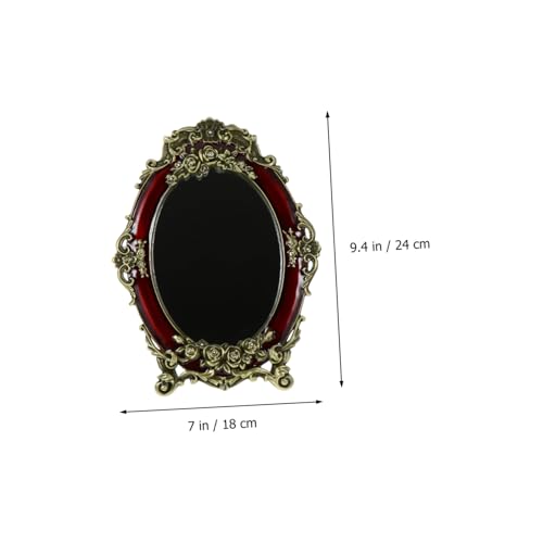Miroir de maquillage vintage pour bien se coiffer sur une table basse - 3