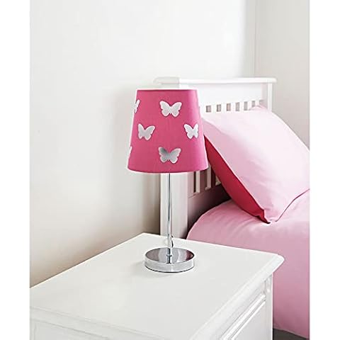 Fiz Hot Pink Butterfly Kids Table Lamp Cover