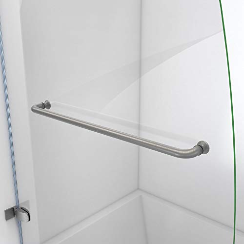 Dreamline Aqua Uno 56-60 In. W X 58 In. H Frameless Hinged Tub Door With Extender Panel In Brushed Nickel, Shdr-3534586-Ex-04 #TOP5