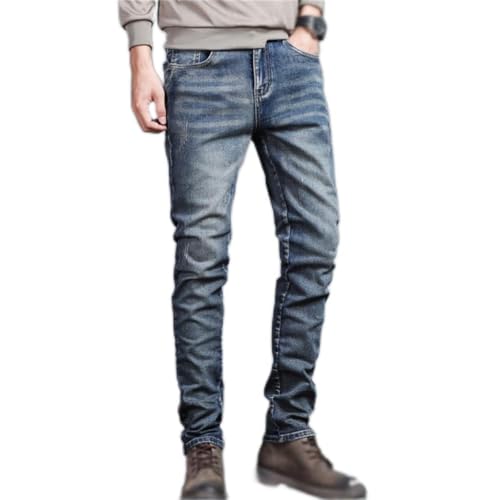 Jeans élastiqués bleus vintage avec coupe slim stretch pour un look parfait
