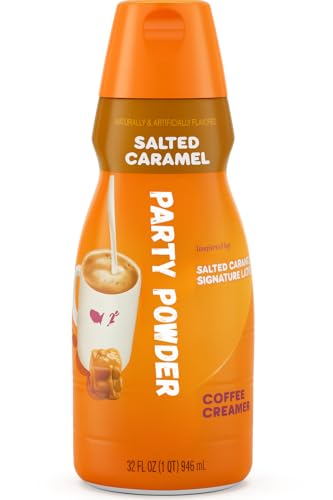 Salted Caramel Coffee Creamer 32oz – Rich Sweet Flavor, Non-Dairy Creamer for Hot & Iced Coffee, Smooth Stir-In Cream, Large Bottle for Home & Office Use