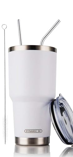 Image of D.S 30oz White Tumbler Double Wall Vacuum Insulated Travel Coffee Mug