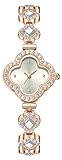 ADSBIAOYE Luxury Women Wrist Watches Unique Rose Gold Diamond Bracelet Watch Fashion Dress Quartz Watches for Women Gift (01 White)