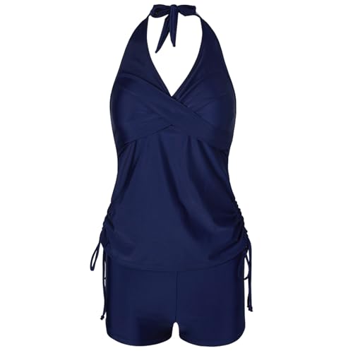 Tankini deux pièces dos nu pour femme avec short de bain athlétique