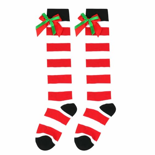 5 pairs - double bow cute colorful long knee socks