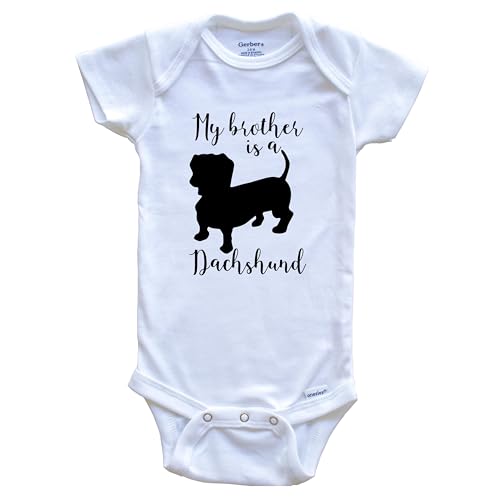 My Brother is A Dachshund Cute Dog Baby Bodysuit - Doxen One Piece Baby Bodysuit