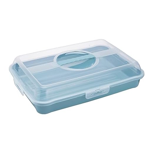 keeeper Sandwich-, Kuchen- und Muffin-Butler, Polypropylen, Rechteckig, Enrico, Nordic Blue (Blau), 43 x 29,5 x 10,5