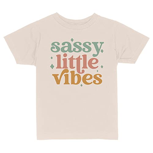 Sassy Little Vibes Toddler Kids T-Shirt 2T Natural