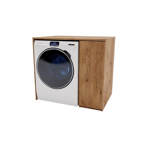 MRBLS_HOME Armoire de machine à laver - 96 x 88,5 x 62 cm (l x H x P) - Armoire pour machine à laver - Minimaliste - Armoire superposée - Machine à laver ou...