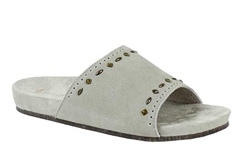 Sandales Sofia REVITALIGN en daim gris sable à clous élégants pour femme taille 39
