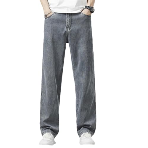 Jean d'été pour homme coupe droite : pantalon décontracté et élastique pour le quotidien