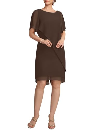 Tea Length Mother of The Bride Dresses Chiffon Formal Evening Gowns Mother of The Groom Dresses MDA004