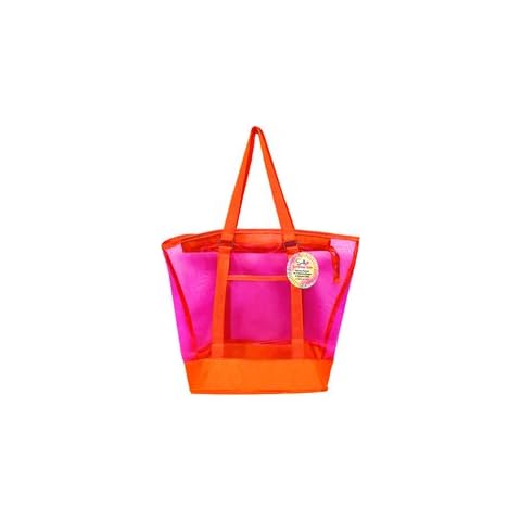 SunLily Large Orange Two-Tone Mesh Tote Bag Cover